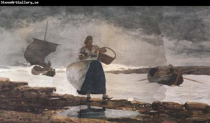 Winslow Homer Inside the Bay,Cullercoats (mk44)